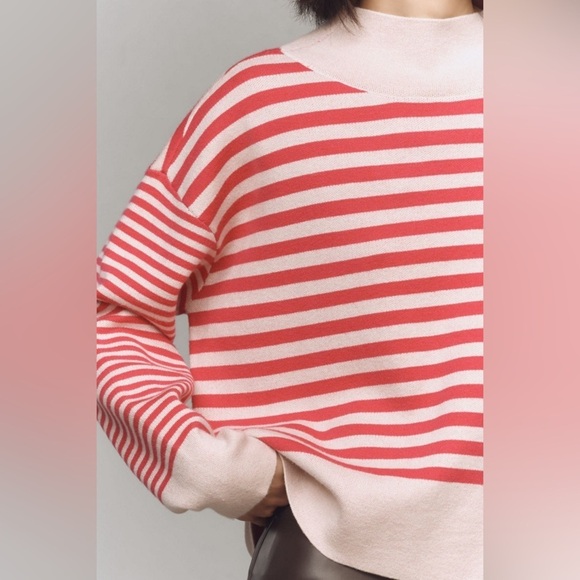 NWT! Anthropologie The Carys Mock-Neck Sweater by Maeve - Size Large 🥐 - Picture 3 of 11